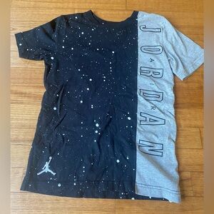 Jordan Kids' size medium boys girls Black Gray Splatter T-Shirt basketball EUC